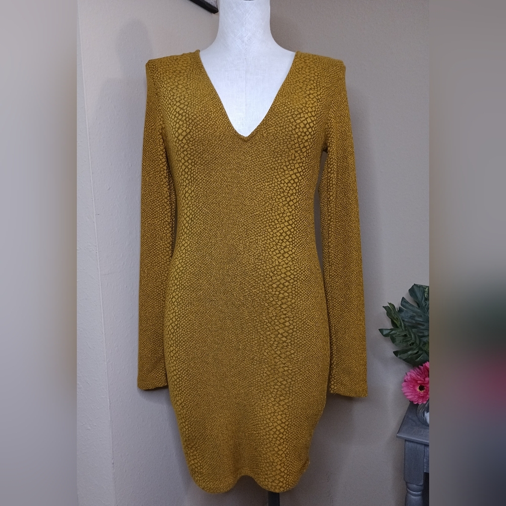 Zara Snakeskin V neck Dress